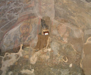 Afbeelding van Christus op de wandschildering