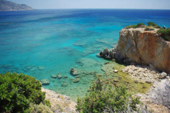 De schitterende baaien van Amoopi Karpathos Griekenland