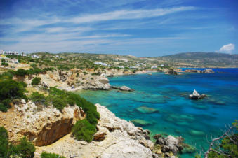 De schitterende baaien van Amoopi Karpathos Griekenland