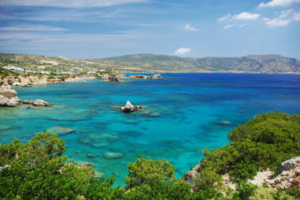 De schitterende baaien van Amoopi Karpathos Griekenland