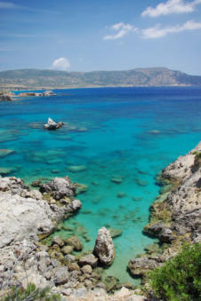 De schitterende baaien van Amoopi Karpathos Griekenland