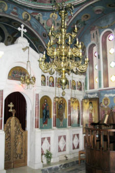 Interieur kerk Piles op Karpathos Griekenland